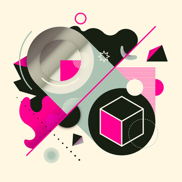 Abstract composition in modern artistic style. Vector illustration.