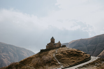 beautiful view on Gergeti church
