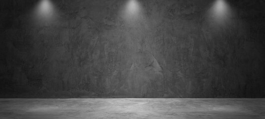 Gray abstract cement wall and studio room , interior texture for display products,wall background.