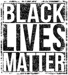 Black Lives Matter, textured version on white background