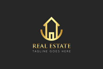 real estate logo and icon vector illustration design template