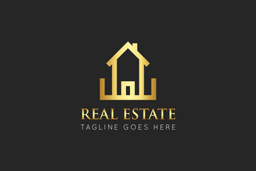 real estate logo and icon vector illustration design template