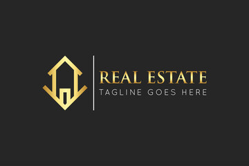 real estate logo and icon vector illustration design template