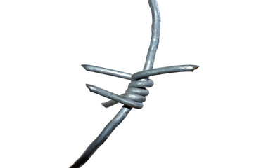 barbed wire isolated on white background