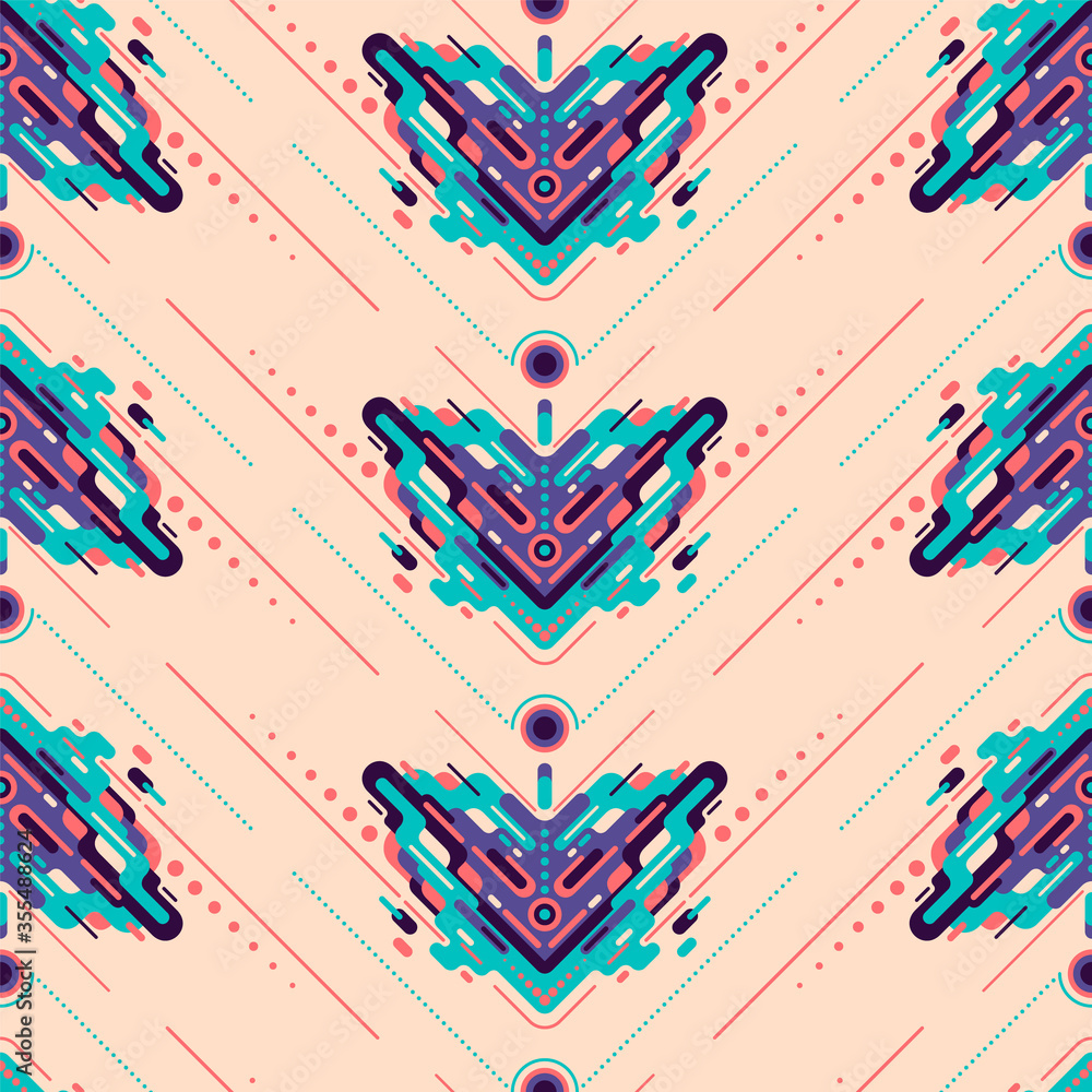 Poster abstract seamless pattern with modern style design in color. vector illustration.