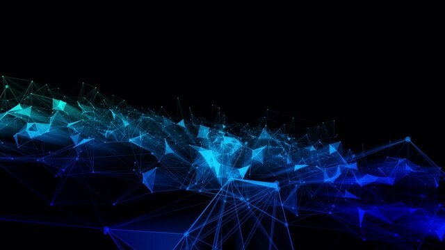 4k 3d abstract Digital background with graph made of nodes shaped education text.abstract neon geometrical lines with moving triangles and connection dots. education