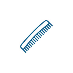 Comb Line Blue Icon On White Background. Red Flat Style Vector Illustration