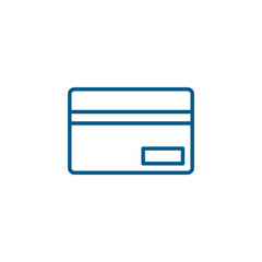 Credit Card Line Blue Icon On White Background. Blue Flat Style Vector Illustration