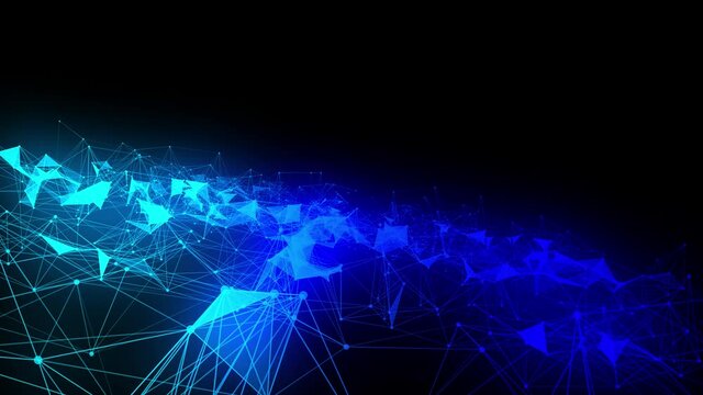 4k 3d abstract Digital background with graph made of nodes shaped refinancing text.abstract neon geometrical lines with moving triangles and connection dots. 