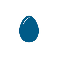 Egg Blue Icon On White Background. Blue Flat Style Vector Illustration