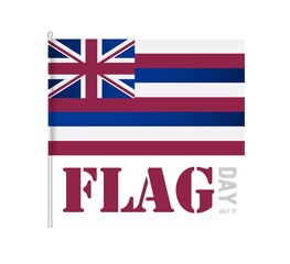 Waving Hawaii Flag isolated on a white background. Vector Illustration. Use For Brochures, printed materials. Important Independence Day. Hawaiian background.	

