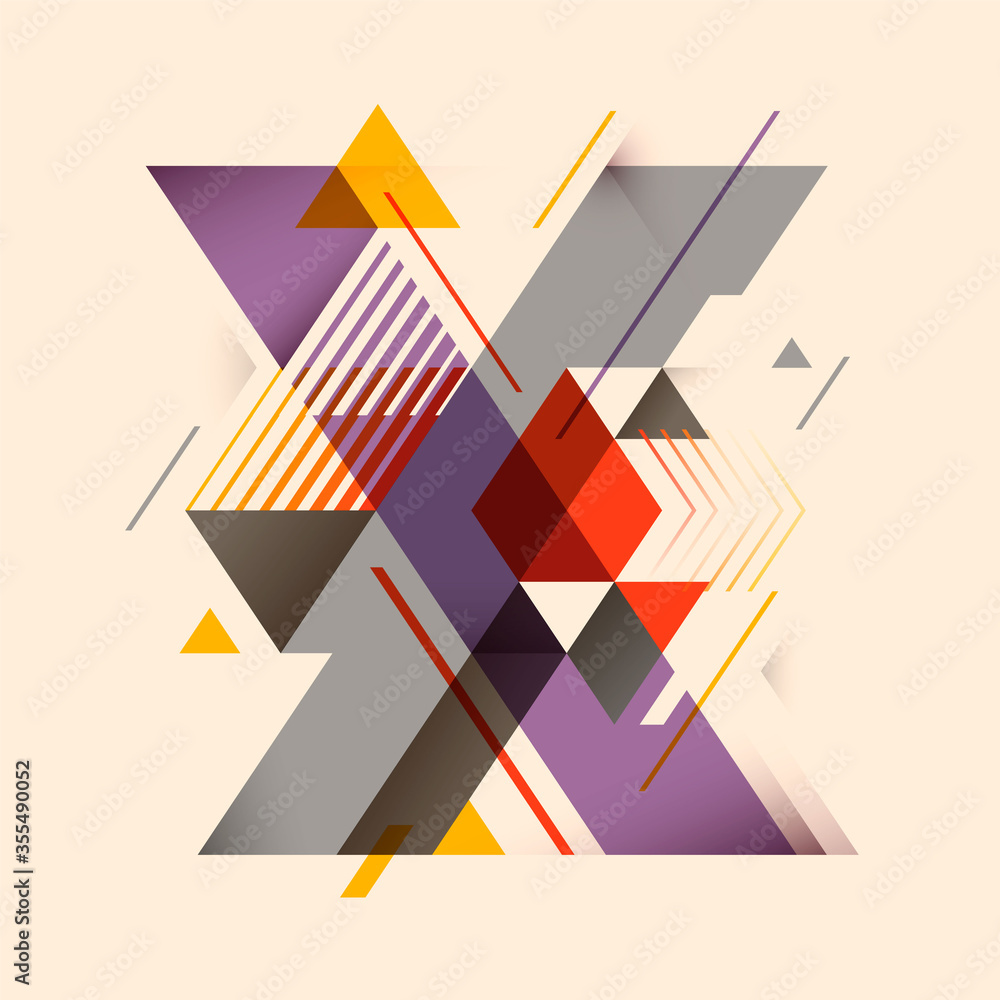 Fototapete abstract x letter design, made of various geometric objects and paths. vector illustration.