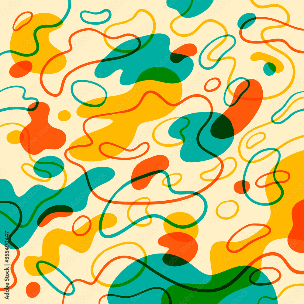 Poster abstraction with colorful fluid shapes. vector illustration.
