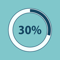 thirty percent, loading concept, progress bar, vector illustration  