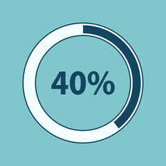 progress bar, loading icon, forty percent, vector illustration