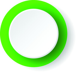 green round button, vector illustration 