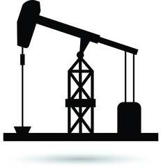 oil pump jack or pumpjack, vector illustration