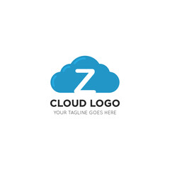 initial leter z cloud logo and icon vector illustration design template