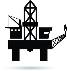 silhouette of a oil platform, vector illustration