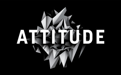 Conceptual abstraction with typography in grey scale. Vector illustration.