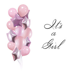 Baby poster with balloons