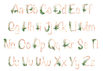 Summer gold alphabet letters