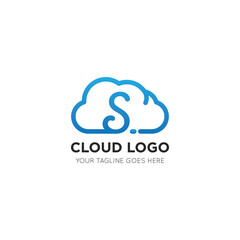 initial leter s cloud logo and icon vector illustration design template