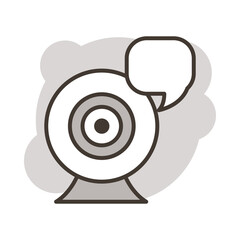 webcam device line style icon