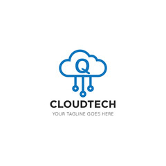 initial leter q cloud logo and icon vector illustration design template