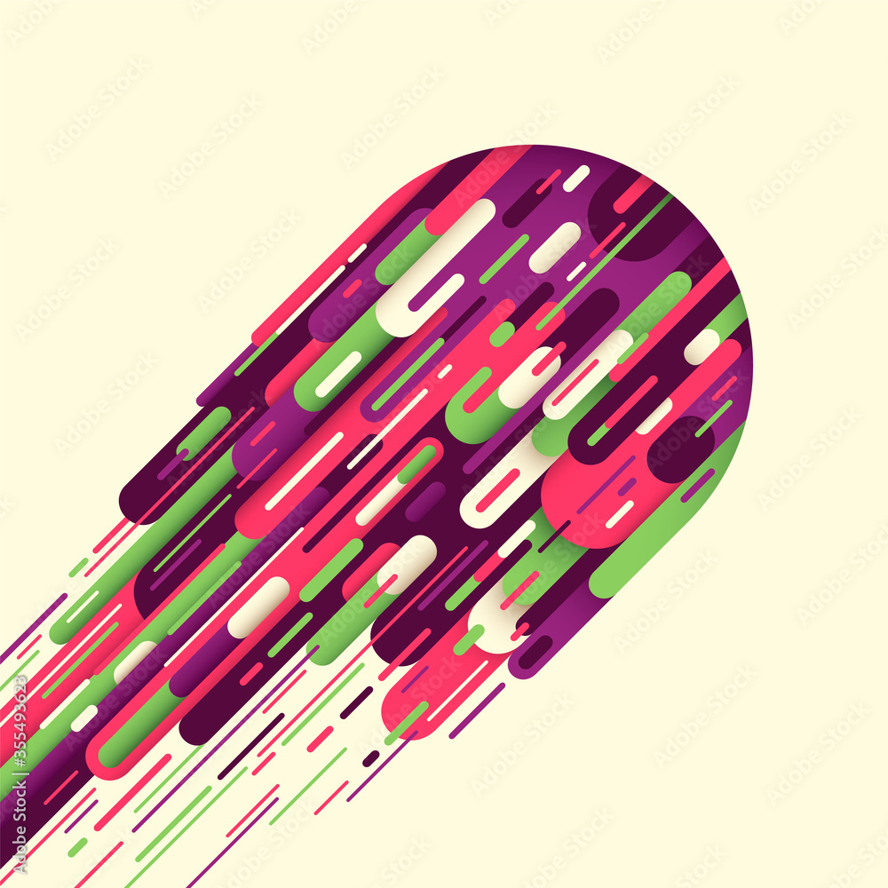 Poster modish abstract composition in color, with design made of various rounded shapes. vector illustratio