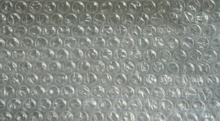 transparent white bubble wrap close up for background
