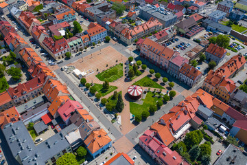 Fototapeta na wymiar Aerial view of central square in Zory. Upper Silesia. Poland.