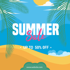 Eye catching summer sale mobile banners, Sale social media post or banner template