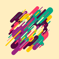 Modish abstraction with design made of various rounded shapes in color. Vector illustration.