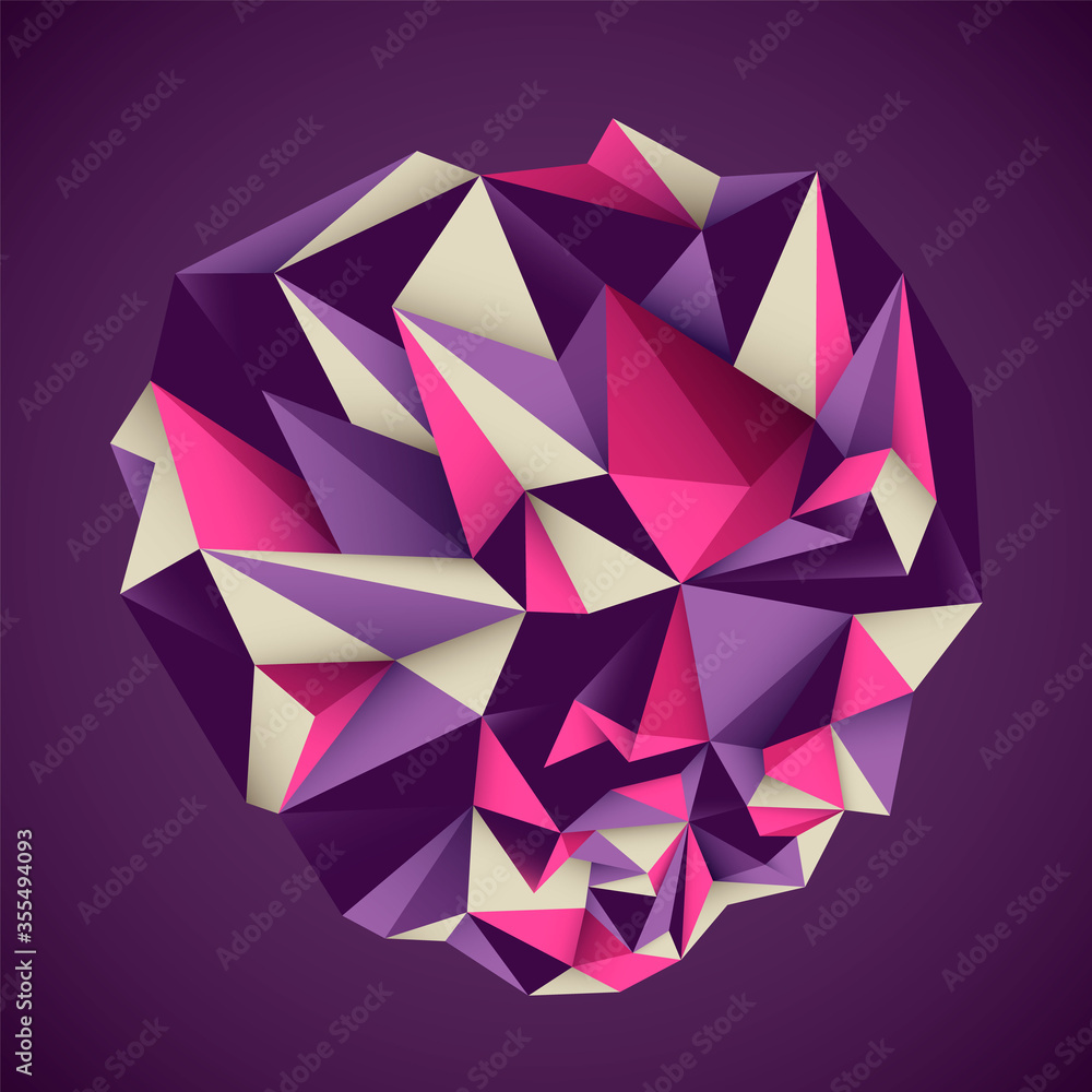 Poster low poly abstract object in color. modern polygon style background. vector illustration.