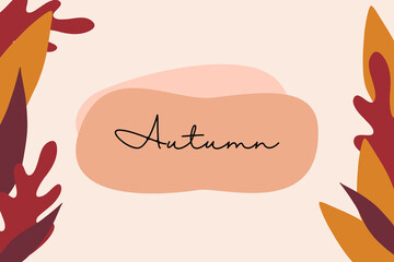 Autumn frame. Orange and red leaves for the background.