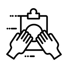 hands with checklist line style icon