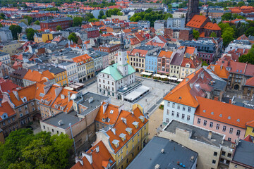 Fototapeta na wymiar Aerial view of old town of Gliwice. Silesia, Poland.