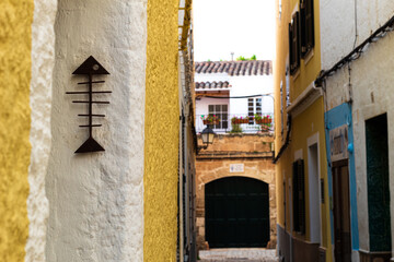 Fototapeta na wymiar Menorca island town streets.