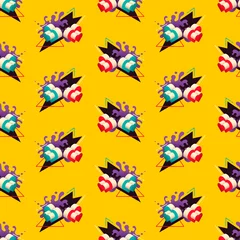 Stof per meter Vlinders Naadloos patroonontwerp in kleur, gemaakt van isometrische harten en abstracte vormen. Vector illustratie.