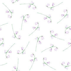 Watercolor digital paper with field bells. Perfect for printing, textile, web design. Souvenir products, scrapbooking, photo albums and other creative ideas.