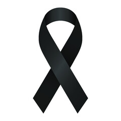Black awareness ribbon. Symbol of justice and solidarity for equal race and human rights.