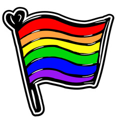 LGBT flag sticker raibow vector illustration