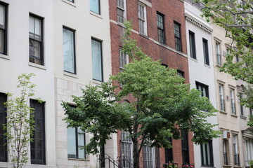 Naklejka premium Upper East Side Churches Buildings Homes Balconies Lights Windows