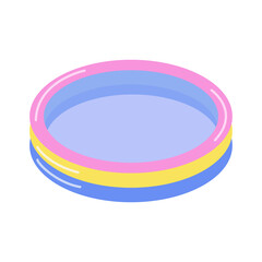 Inflatable children's pool. Vector illustration. Isolated on a white background.