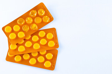 Drug packs on an white background.