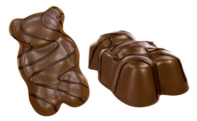 bear chocolate. Isolated on white background. 3d illustration