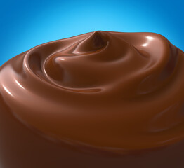 Swirl chocolate dessert realistic 3d illustration.