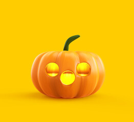 Halloween Pumpkin. Isolated background. clipping path. 3d illustration