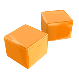 Fototapeta premium Toffee caramel candies close-up isolated on white background (with clipping path). 3d illustration